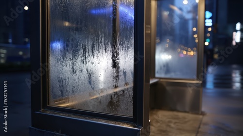 Mesmerizing raincovered window pane, a blurry view of the outside world through water droplets