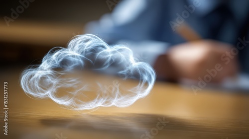 Mysterious figure shrouded in smoke, a captivating scene of solitude and contemplation