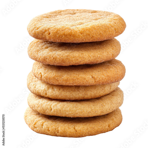 Cookies stacked neatly on each other showcasing a delicious homemade dessert in a bright kitchen setting