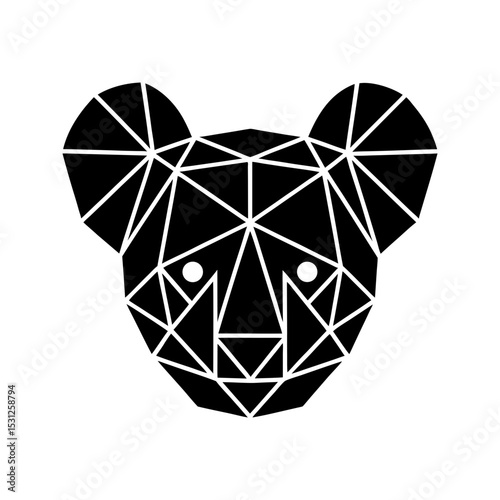 Koala geometric low poly head logo icon vector illustration