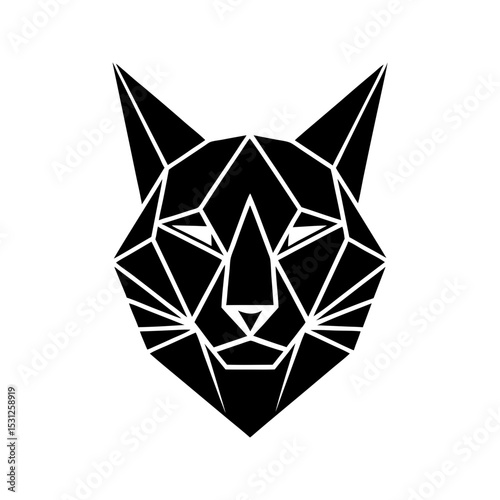 Geometric lynx head low poly animal logo icon vector illustration