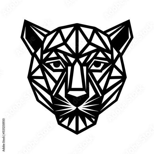 Geometriccheetah face logo icon vector illustration