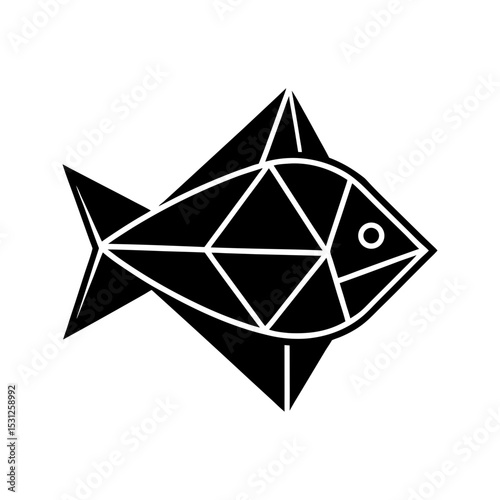 Geometric fish vector low poly fish logo icon vector illustration