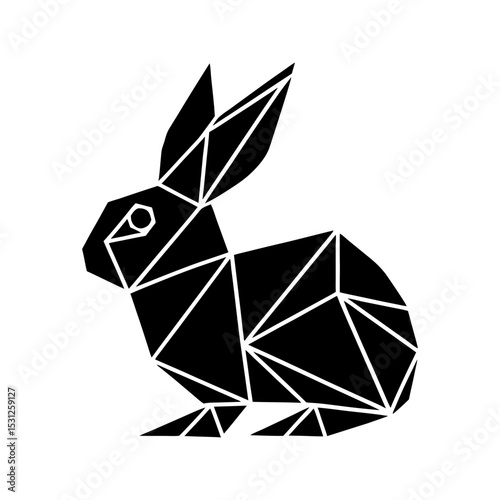 Geometric rabbit vector low poly bunny logo icon vector illustration