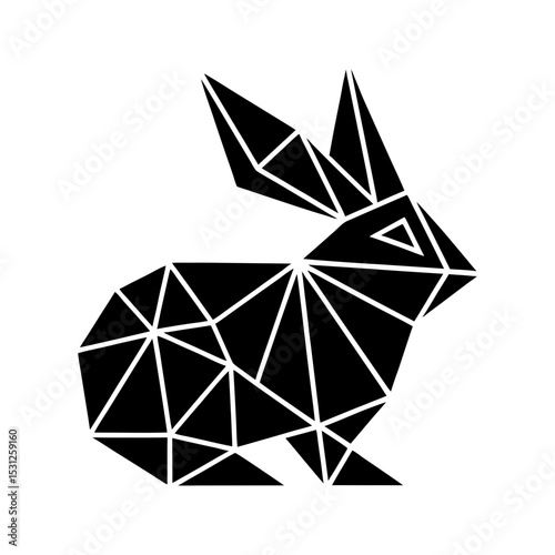 Geometric rabbit low poly bunny vector illustration logo icon
