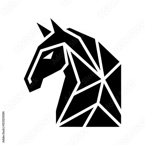 Geometric horse head logo icon vector illustration