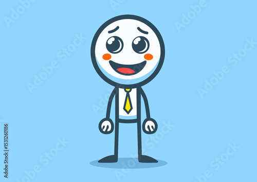 Cheerful little man in the form smiley