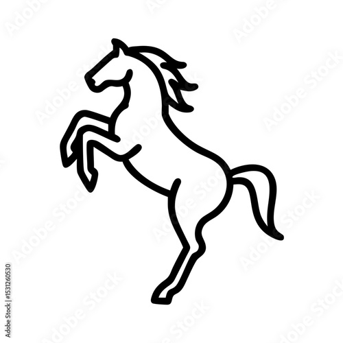 Majestic Horse Illustration Elegant Line Art of a Rearing Horse