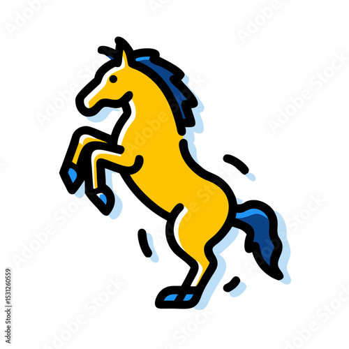 Dynamic Rearing Horse Illustration A Vibrant Vector Graphic