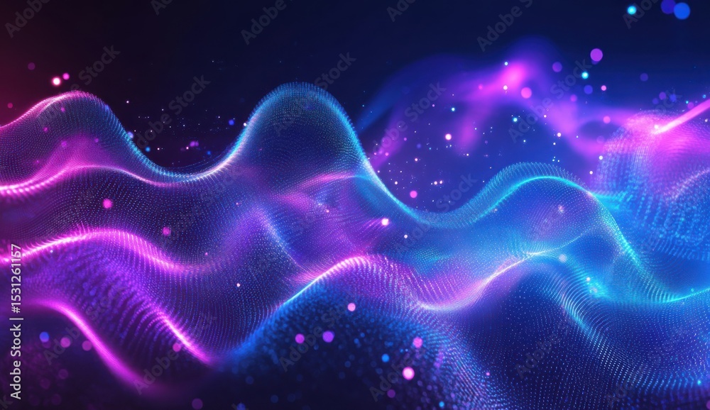Fototapeta premium Abstract Background of Modern Technology Waves in Blue