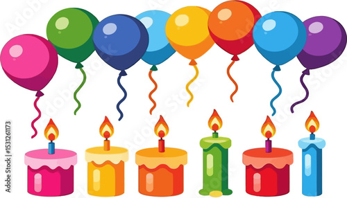 Colorful-Birthday-Balloons-and-Candles-Illustration-Celebration-Party-Fun-Festive-Decorations-Happy-Birthday-Card-Design-Element