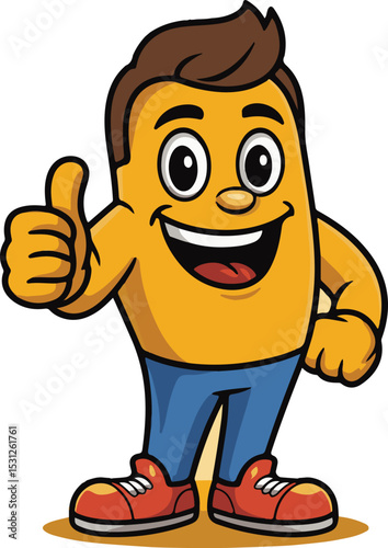 Banana Cartoon Character Mascot Giving Thumbs Up | Fun Vector Illustration for Branding and Promotions