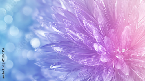 Abstract ice flower design in soft purple and pink for modern art decor