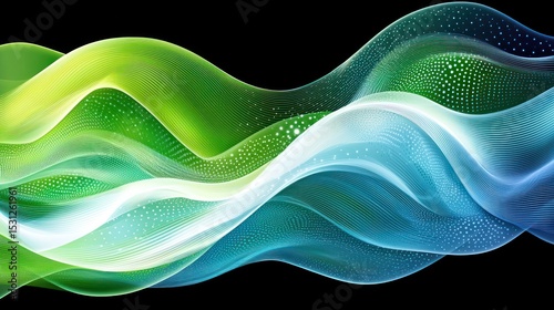 Abstract wavy design with vibrant colors and dotted texture