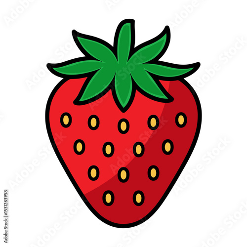 Cartoon strawberry illustration red fruit graphic