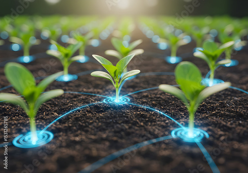 Smart agriculture technology concept for efficient farming and crop monitoring systems in the field