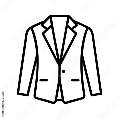 Elegant Line Icon of Men’s Jacket – Minimalist Clothing Illustration

