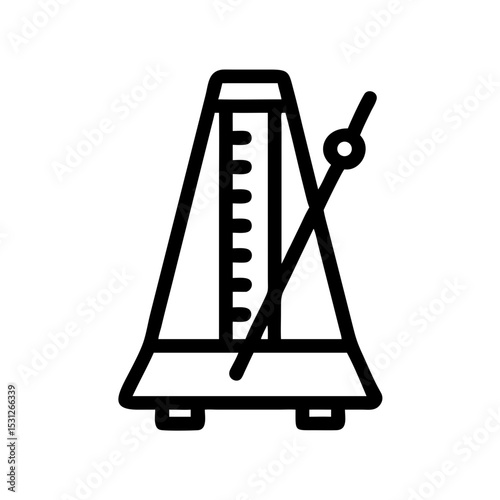 Elegant Line Icon of Metronome – Minimalist Music Instrument Illustration

