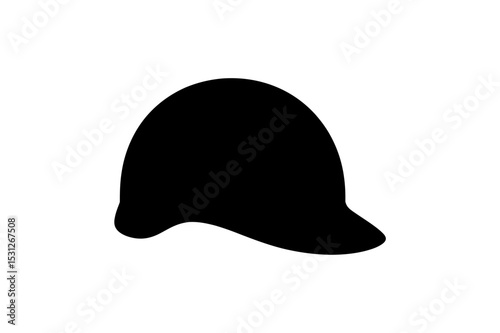 Silhouette of a riding helmet on a white background