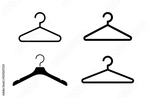 Collection of four clothes hangers in black color