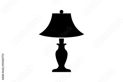 Silhouette of a classic table lamp with lampshade