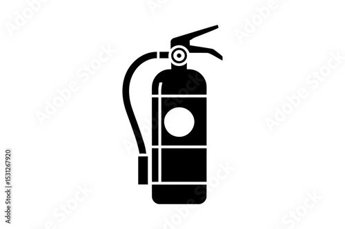 Illustration of a black and white fire extinguisher
