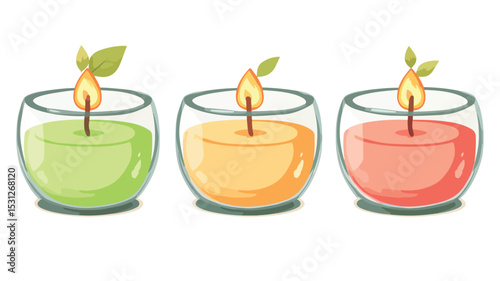 Aromatherapy Candle Vector Isolated Illustration for Serene Ambiance and Relaxation