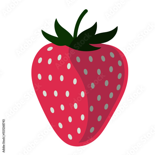 Red Strawberry Illustration, Vector Graphic Design Element