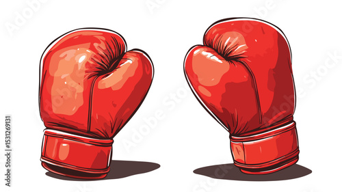 Professional Boxing Gloves Vector Illustration for Sports Enthusiasts