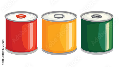 Professional Vector Illustration of Isolated Canned Food Items for Design Projects