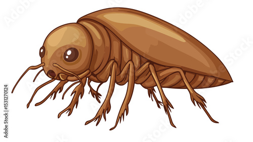 Cute Cartoon Flea Vector Illustration for Design Projects