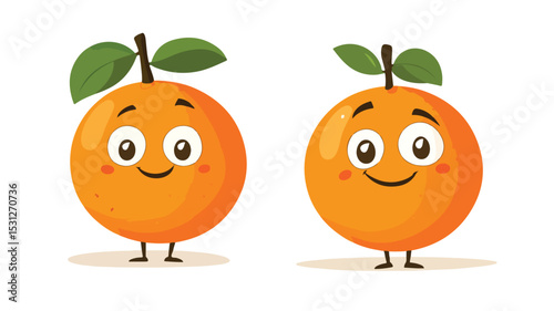 Cheerful Cartoon Orange Fruit Character Vector for Creative Designs