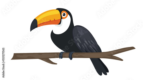 Colorful Cartoon Toucan Vector Illustration for Designs