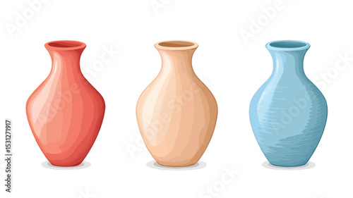 Elegant Ceramic Vase Vector Illustration for Home Decor, Interior Design, and Artistic Concepts
