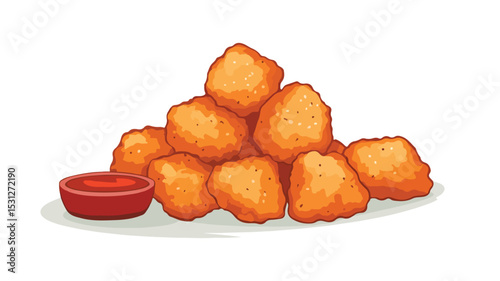 Delicious Chicken Nugget Vector Isolated Illustration for Creative Designs