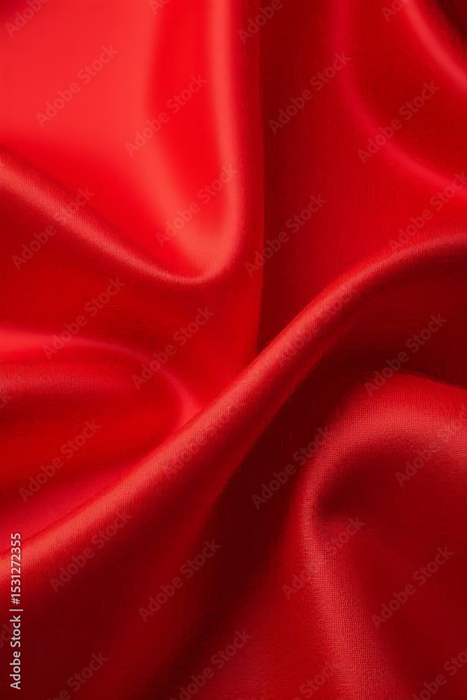 Fototapeta premium Red Silk Fabric Texture Close Up