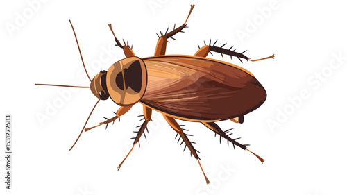Detailed Cockroach Vector Icon Illustration for Professional Use