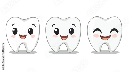 Cute Cartoon Tooth Vector Illustration for Dental Designs and Kids Themes