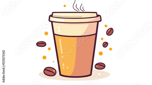 Disposable Coffee Cup Vector Isolated Illustration for Professional Use