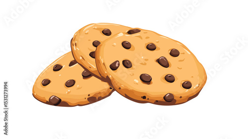 Delicious Freshly Baked Cookies Vector Illustration for Bakery Banners and Menus