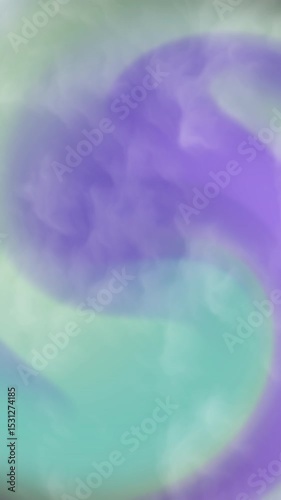 Green and purple abstract background with smoke effect, Pastel aurora borealis digitally created. Ideal for whimsical designs, dreamy landscapes, fantasy illustrations, and enchanting backgrounds in v