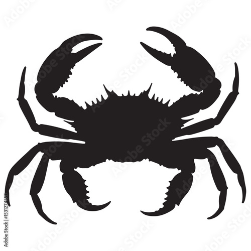 Crab vector silhouette icon. Vector illustration eps 10.