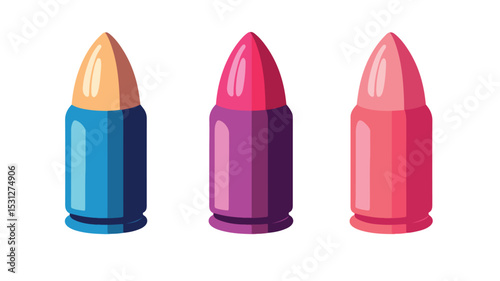 Bullet Icon Vector Illustration for Firearms, Ammo, Shooting Targets - Isolated Graphic Design