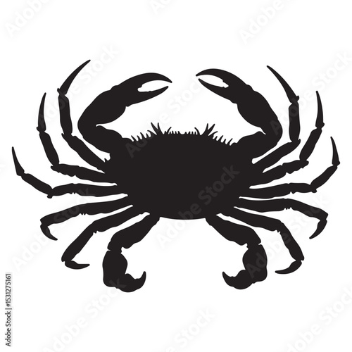 Crab vector silhouette icon. Vector illustration eps 10.