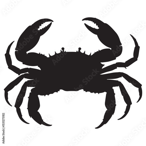 Crab vector silhouette icon. Vector illustration eps 10.