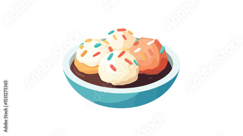 Delicious Ice Cream Icon in Modern Flat Design Vector Illustration