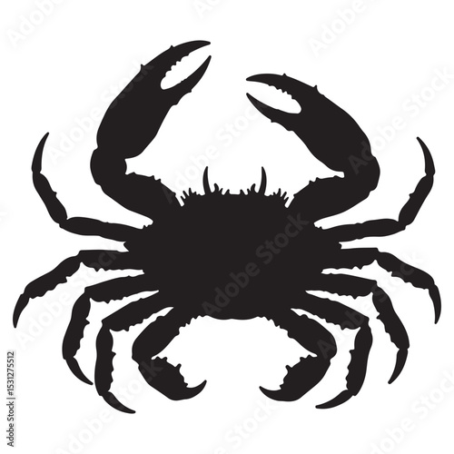 Crab vector silhouette icon. Vector illustration eps 10.