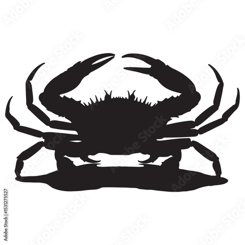 Crab vector silhouette icon. Vector illustration eps 10.