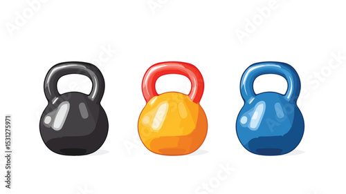 Professional Kettlebell Gym Equipment Vector Isolated Illustration for Fitness Workouts