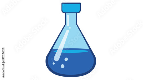 Isolated Laboratory Flask Vector Icon for Scientific Projects and Research Illustrations